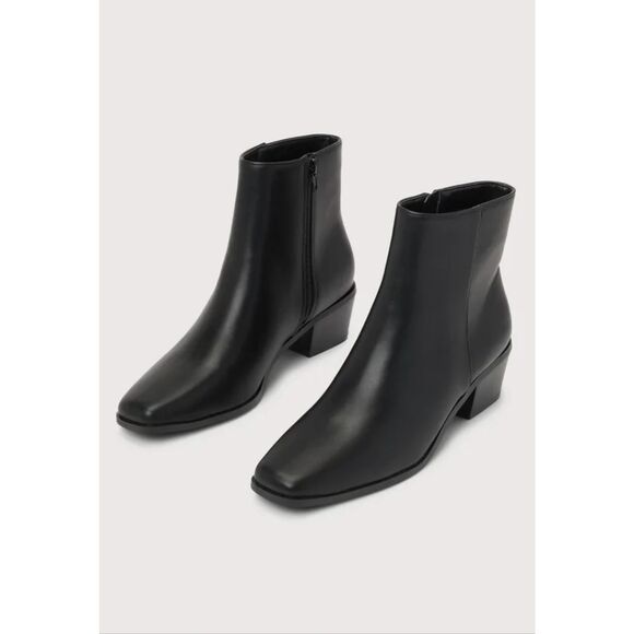Lulus Rayaa Black Low Ankle Booties 8.5 - Picture 2 of 10
